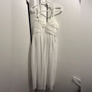 Elegant White Dress with Floral Straps
